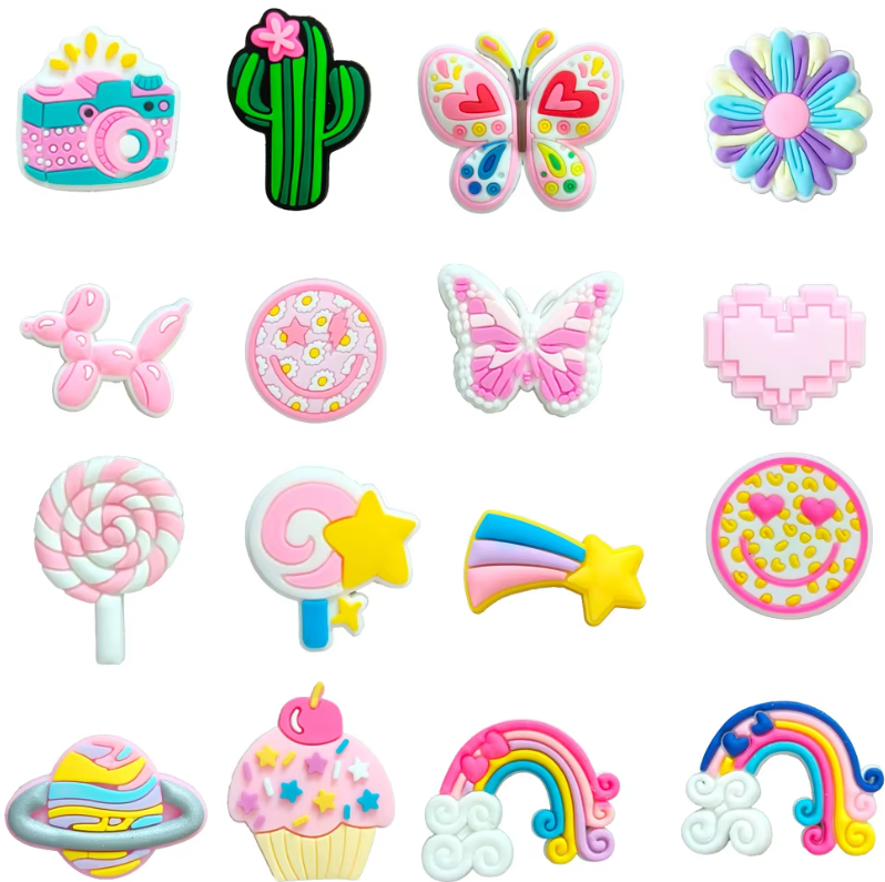 Cute Cartoon PVC Crocodile Shoe Charm Rubber Gift Cookie Decoration for Children