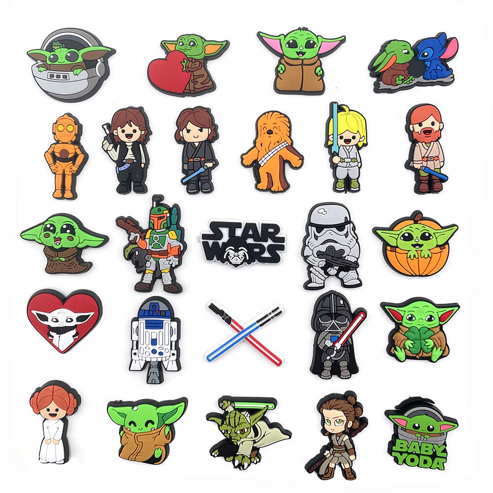 Hot Selling American Animated Films Shoe Charms Wholesale Star War Shoe Decorations Accessories Cartoon Shoe Charms for Slipper Fans