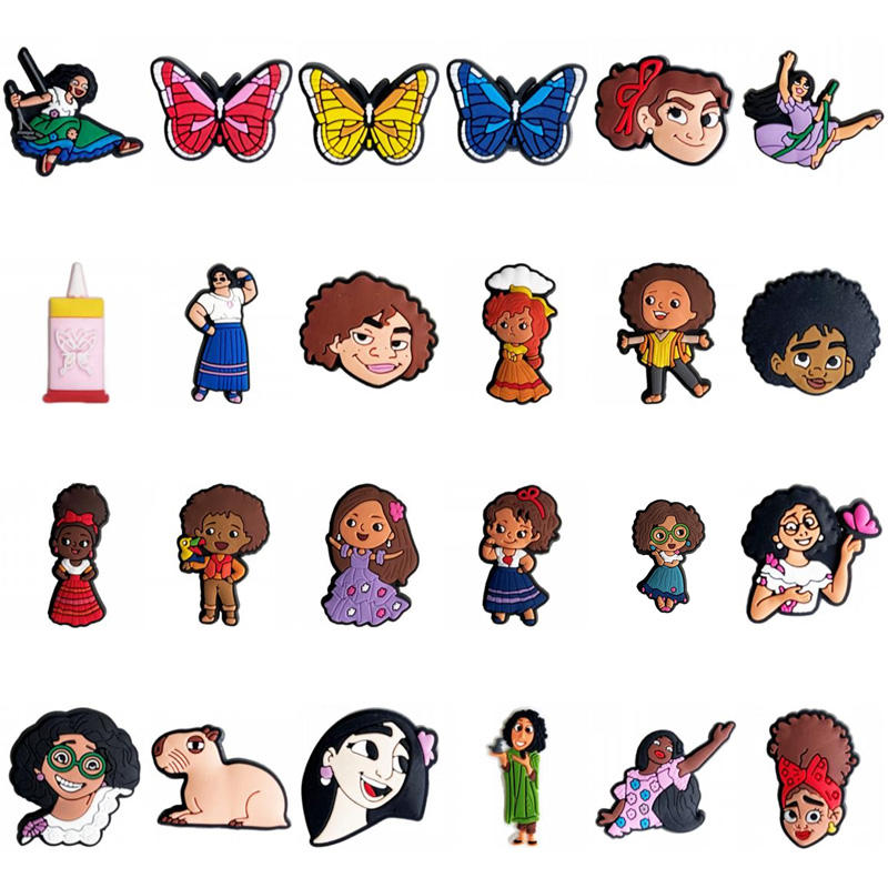 Factory Wholesale New Arrive Custom Cartoon Encanto Design PVC Rubber Decoration Accessories Clog Charms for Shoe Charms