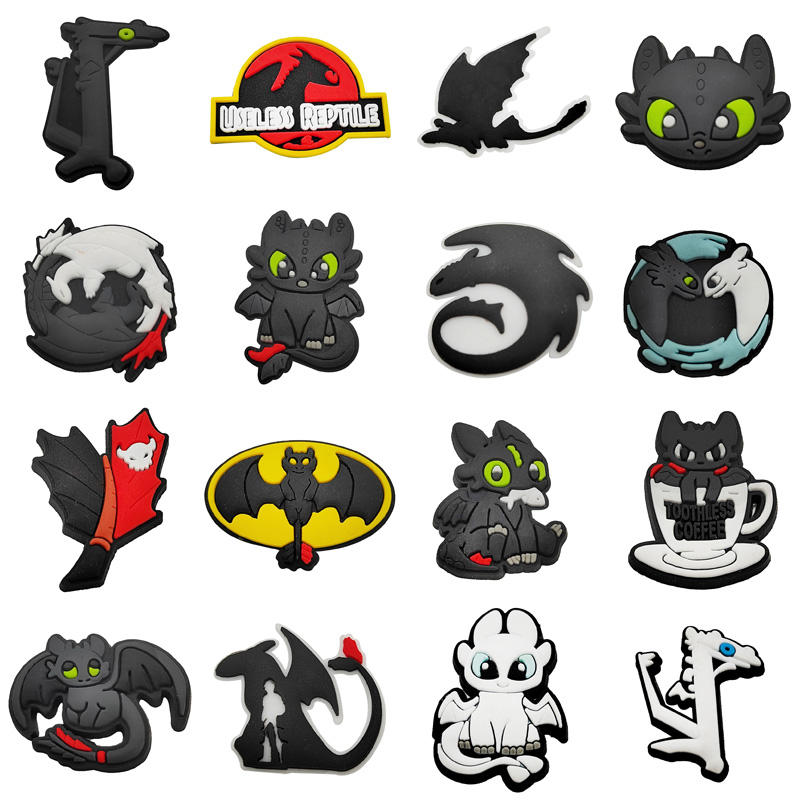 Factory Wholesale Sales New Arrival Animal Character Dragon Charms Clog Decoration Dragon Shoe Decoration PVC Shoes Charm