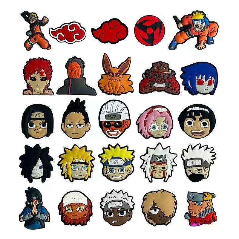 Hot New Trend Hot Sale Naruto Pvc Rubber Shoe Charms Cartoon Shoe Decoration Pvc Shoe Charms