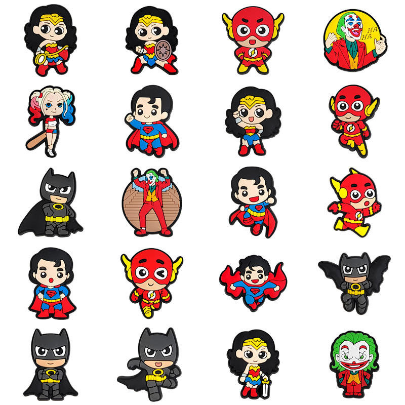 Wholesale PVC Shoe Charms Character Bat Hero PVC Shoes Decorations Pvc Shoe Buckle