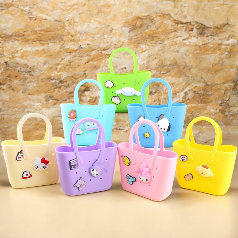 Factory Wholesale Lightweight EVA Kids Summer Tote Beach Bag Cute Cartoon DIY with Waterproof Feature Closure Type Bag